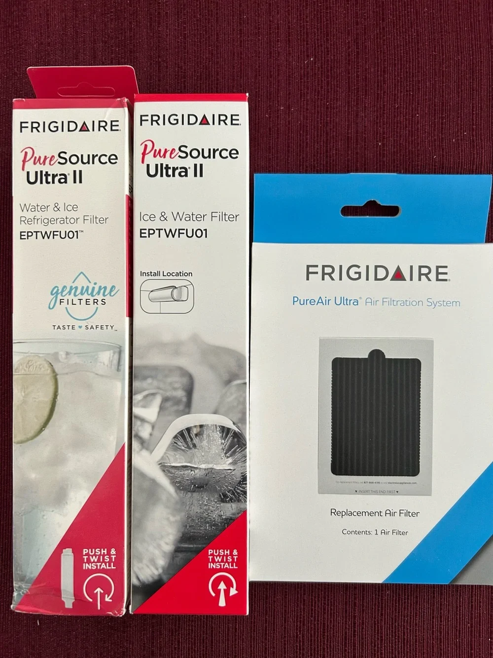 “NIB” 2 Frigidaire Water Filters & 1 Airfilter